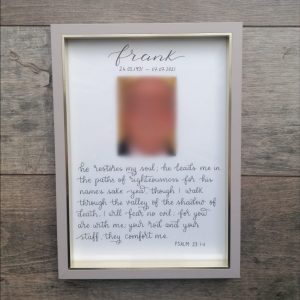 In Loving Memory-Personalised- Grey And Gold Frame